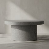 thumbnail of Couchtisch 60x60x30 cm Grau Sofatisch in Beton-Optik Modern, Design Wohnzimmertisch Rund, Loungetisch in Pilz-Form, Kaffeetisch Beistelltisch