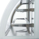 thumbnail of Romux® Kühlvitrine für Konditorei Standgerät 2 Böden Gebogenes Glas Weiß 800 Liter Umluftkühlung | Professionelle Vitrinen