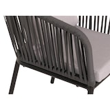 thumbnail of Set van 2 tuinstoelen HWC-N41, buitenstoel armleuning, weerbestendig aluminium touwvlechtwerk Rope ~ antraciet kussen lichtgrijs