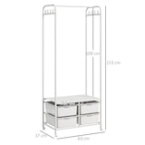 thumbnail of HOMCOM Charriot Moderno 8 Ganchos e 4 Cestos para Armazenamento Charriot com Rodas e Estrutura de Aço 63x37x153 cm Branco