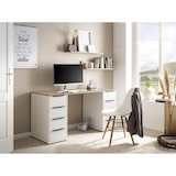 thumbnail of Möbelpartner Schreibtisch Kangaroo | HxBxT 73x140x55,5cm | 8 Schubladen | Eiche/Weiß | Bürotisch Arbeitstisch Computertisch von PROREGAL