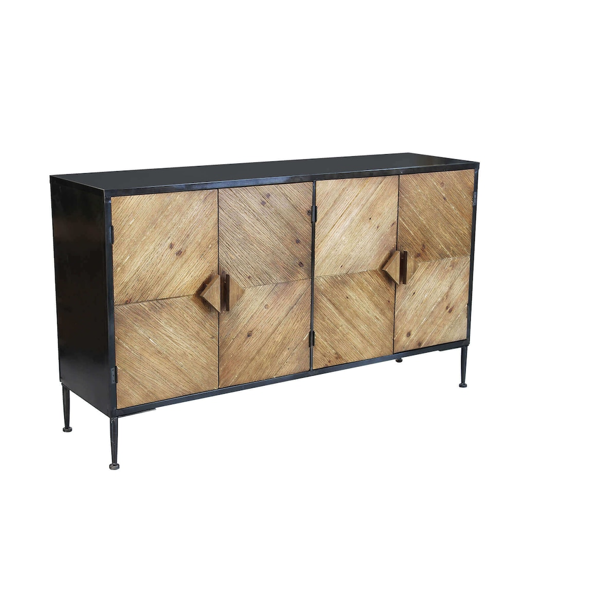 Mobile credenza madia da interno soggiorno in legno e metallo con 4 ante Linea Classic