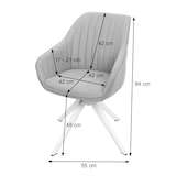 thumbnail of Sedia da pranzo HWC-K27, sedia da cucina Sedia con braccioli, girevole tessuto/tessuto ~ viola