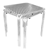 thumbnail of Mesa bistro Bolero cuadrada de acero inoxidable con 4 patas de aluminio 700x700x720mm