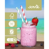 thumbnail of Jumbo Trinkhalm Gelb Rot Grün Blau gestreift aus Papier, Ø 8 mm / 25 cm, 150 Stück in Folienbeutel