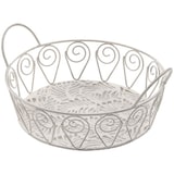 thumbnail of Metallkorb rund Aufbewahrungskorb Drahtkorb Gitterkorb Regalkorb antik weiß : Rund