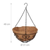 thumbnail of Relaxdays Blumenampel 3er Set, Metallkorb & Kokoseinlage, H x D: 48 x 31 cm, Hängepflanzen, innen & außen, braun/schwarz