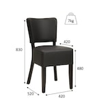 thumbnail of METRO PROFESSIONAL Gestoffeerde restaurantstoel Jack, set van 2, beukenhout/kunstleer, zwart