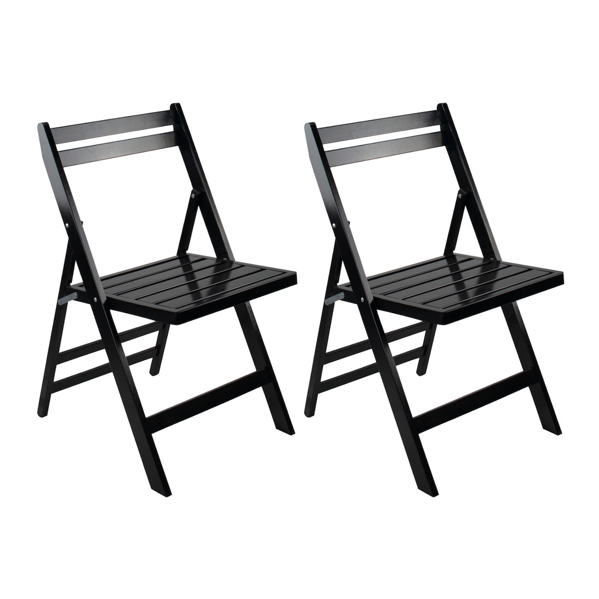 Packung mit 2 Klappstühlen aus Bambusholz schwarzem 42,5 x 47,5 x 79 cm O91