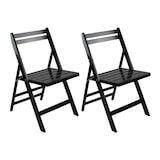 thumbnail of Packung mit 2 Klappstühlen aus Bambusholz schwarzem 42,5 x 47,5 x 79 cm O91