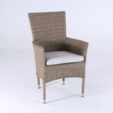 thumbnail of Cojín para sillas de jardín curvado Olefin color gris claro, Tamaño 45x47x5 cm, No pierde color, Desenfundable