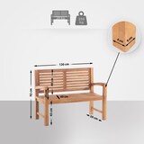 thumbnail of Gartenbank Teakbank DAGAD - Holz Teak 120x59x92 cm | Holzbank 120 Cm Gartenbank Sitzbank Mit Lehne Wetterfest Bank Garten Terrasse