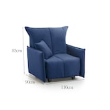 thumbnail of Dmora Divano Letto Almerinda, Divano singolo, 100% Made in Italy, Poltrona soggiorno con apertura a carrello, in tessuto imbottito, Cm 110x90h85, Blu