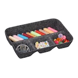 thumbnail of Relaxdays Schubladen Organizer Filz, Ordnungssystem Schreibtisch, HBT 5,5 x 29,5 x 19 cm, 4 Fächer, Filzkorb, dunkelgrau
