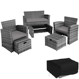 thumbnail of tectake Salon de jardin Modena 3+2+1 avec housse de protection - gris - 403279