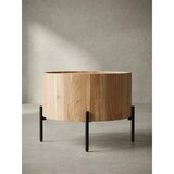 thumbnail of Couchtisch Akazie Massivholz 60x60x41 cm Rund mit Metallgestell, Kleiner Sofatisch Modern, Wohnzimmertisch Couch, Kaffeetisch Braun /