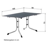 thumbnail of Sieger 5180-30 Klapptisch Polytec® 160 x 90 cm, eisengrau, Schiefer anthrazit
