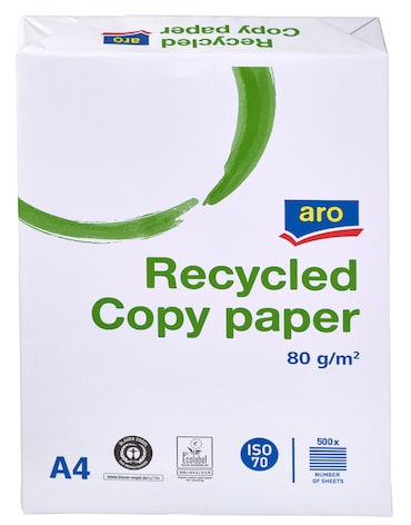 aro format A4 papier recyclé, 80 g/m², gris, 2500 feuilles