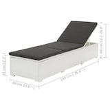 thumbnail of Helloshop26 - Transat chaise longue bain de soleil lit de jardin terrasse meuble d'extérieur avec coussin résine tressée blanc 02_0012506