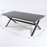 thumbnail of Conjunto de exterior, Mesa jardín extensible 215/295 cm y 8 sillones apilables con respaldo de 98 cm, Aluminio color antracita, 8 plazas