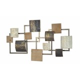 thumbnail of Décoshop26 - Décoration murale en métal différentes formes carrées crème gris noir doré à suspendre 90x5x52cm DEC05117
