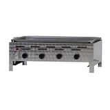 thumbnail of Gastrobräter, 4 Brenner je 3,6 kW, mit Edelstahlpfanne, B 810 mm x T 530 mm x H 270 mm, inkl. Gewerbedruckregler u. Schlauchbruchsicherung