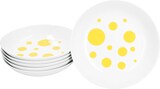 thumbnail of Pula gelb 6er Set Suppenteller 450ml Porzellan 6 Pers. tiefe Teller Pasta Punkte