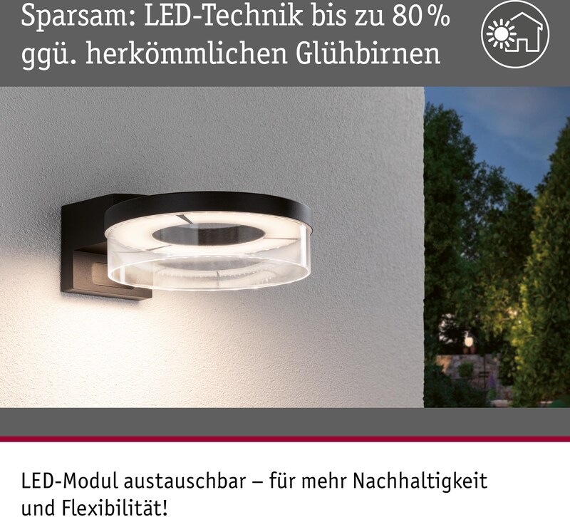 Eine moderne Außenwandleuchte mit LED-Technologie.