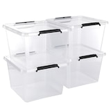 thumbnail of Aufbewahrungsbox mit Deckel 4er Set 32 Liter Kunststoffbox Stapelbox Lagerbox Regalbox