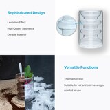 thumbnail of Intirilife Doppelwandiges Thermo Glas - Rillen Style - 190ml - Mundgeblasen isoliert für Latte Macchiato, als Teeglas oder Kaffeeglas mit Henkel