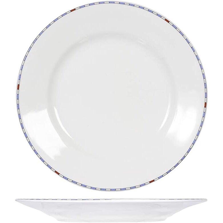 H&H Set 6 Piatti Frutta Astrid Porcellana, Bianco, Cm 19