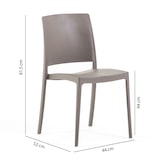 thumbnail of Set van 4 stapelbare stoelen van polypropyleen met glasvezel, voor tuin of binnengebruik, waterafstotend en duurzaam, modern design – MARIA – Tortora