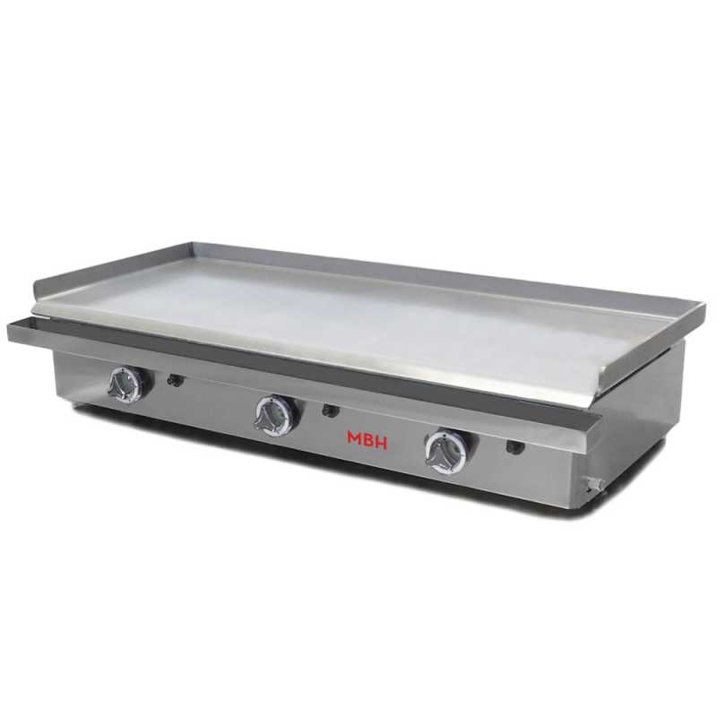 MBH - Gasgrill Bratplatte 1000x400 mm wirtschaftlich für das Gaststättengewerbe. Fry Top in laminiertem Stahl für Bar und Restaurant.