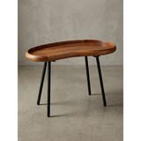 thumbnail of Couchtisch WL5.670 71x42x40 cm Sheesham massiv Sofatisch Nierenform  mit Metallbeinen, Wohnzimmertisch Massivholz, Kleiner Nierentisch Echtholz,