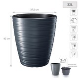 thumbnail of Prosperplast - Pflanztopf mit Reservoir 32L Maze aus Kunststoff in Anthrazit 37,5 x 37,5 x 41,9 cm