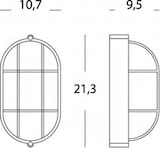 thumbnail of Applique Da Esterno Industriale Ovale Alluminio E Vetro Bianco 1 Luce E27