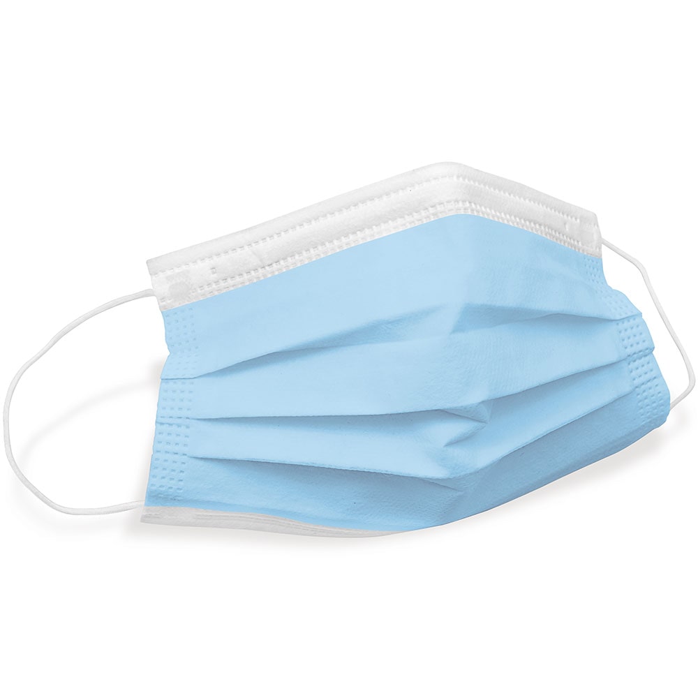 Mundschutz Maske, Einweg-Mundschutz, , EN 14683 Typ 1, 3-lagig mit Nasenbügel und Gummiband - VE=50 Stück