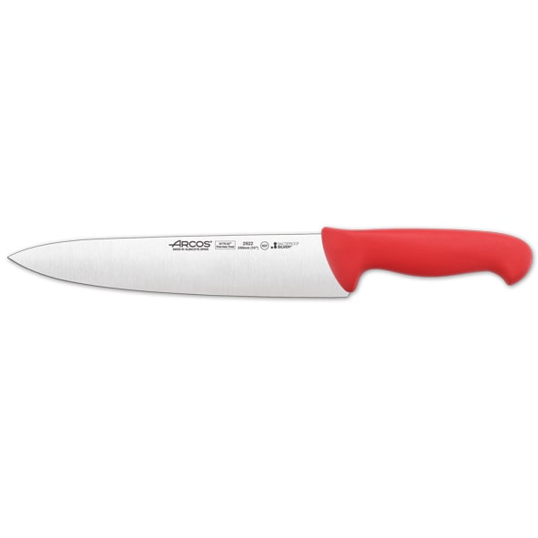 ARCOS Serie 2900 - Cuchillo Profesional Cocinero 25 cm Acero NITRUM. Rojo