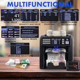 thumbnail of Jubula MV-600 Geldzählmaschine mit Thermodrucker Jubula MPR-1| Banknotensortierer für gemischte Geldscheine | UV/MG/IR/2CIS usw.| EUR USD GBP usw.
