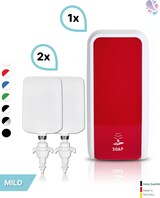 thumbnail of SET: Schaumseifenspender SENSOR, berührungslos Blanc Cosmos versch. Farben+2x 1-Liter Schaumseife mild - PRODUKTSET : Farbe - Rot / Weiß