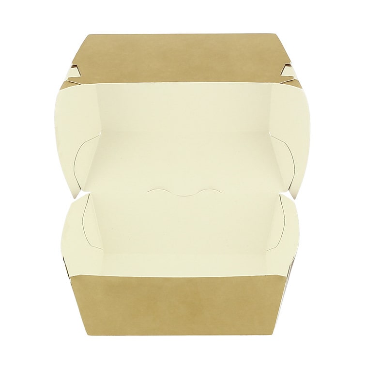 MONOUSO - Scatola Hamburger Kraft XXL Doppia Chiusura 11,4x11,4x9cm (400 Pezzi)
