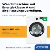 thumbnail of Exquisit Waschmaschine WA8014-020A weiss | 8 kg Fassungsvermögen | Energieeffizienzklasse A | 12 Waschprogramme | Kindersicherung | Startzeitvorwahl