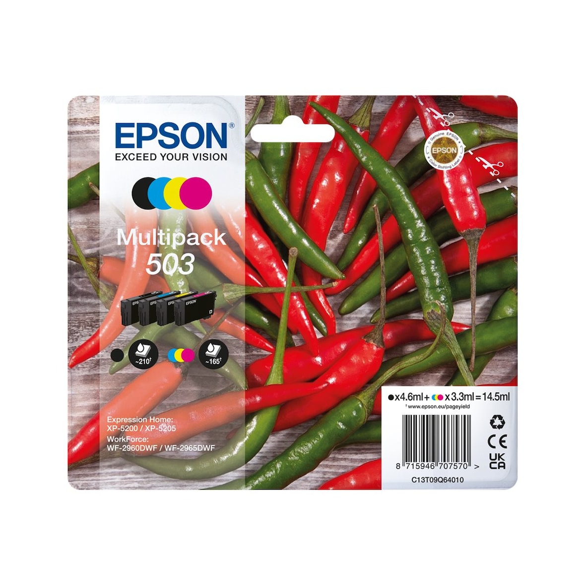 Tinta Epson 503 502 Cmyk C13T09Q64010