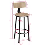 thumbnail of tectake Juego de 2 taburetes altos POOLE - Madera Industrial Clara, Roble Sonoma