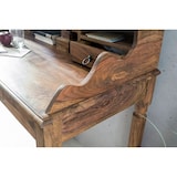 thumbnail of Schreibtisch Massivholz Sheesham, Sekretär 115 x 100 x 60 cm mit 3 Schubladen, Konsolentisch im
