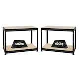 thumbnail of PROREGAL Mega Deal | 2x Höhenverstellbare Werkbank Dino | HxBxT 90x120x60 cm | Traglast 600 kg | Schwarz | Holzplatte