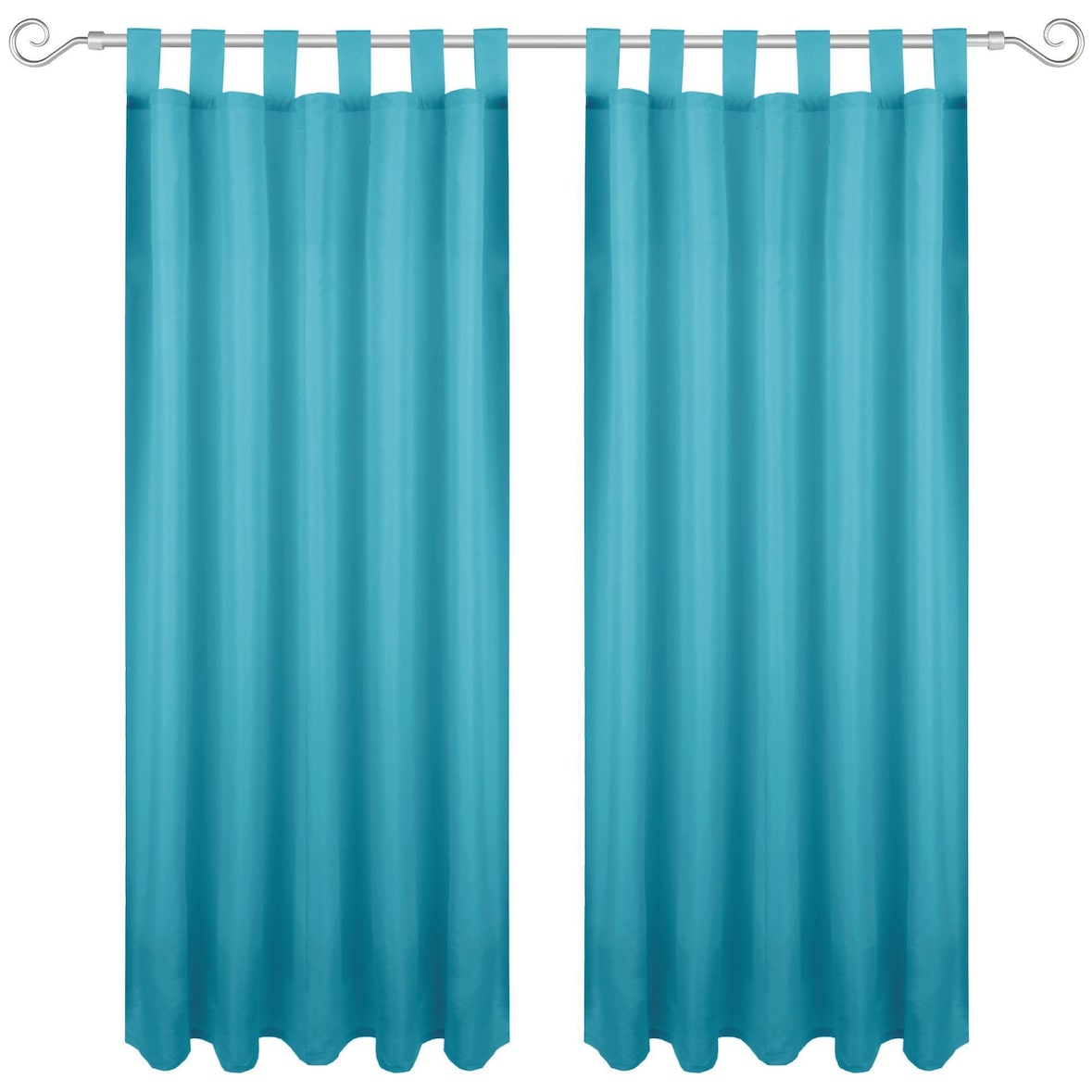 Dekoschal Ellen Schlaufen Blickdicht 2er Pack - 140x225 cm Türkis