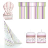 thumbnail of Sovie HORECA Tischdeko Komplettset für Konfirmation und Kommunion, rosa-grün, für 12 Personen