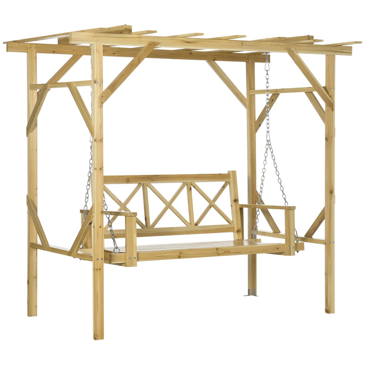 Outsunny - Pergola - 221Lx140Wx196Hcm - Naturholz