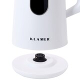 thumbnail of KLAMER Edelstahl Wasserkocher mit Temperatureinstellung 40-100°C, Warmhaltefunktion, mattweißes Kaltgehäuse, doppelwandiger 1,5L Teekocher mit 1800W,…